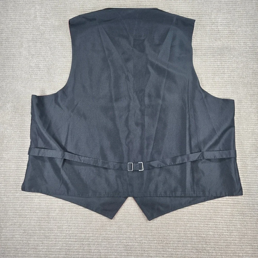 Larr Brio Mens XL Red Textured 4-Button Adjustable Back‎ Formal Suit Vest